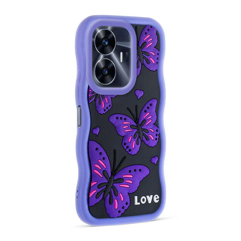 3D Silicone Soft Wave Edges Mobile Back Case For Realme C55