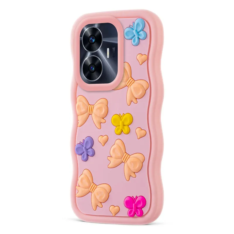 3D Silicone Soft Wave Edges Mobile Back Case For Realme C55
