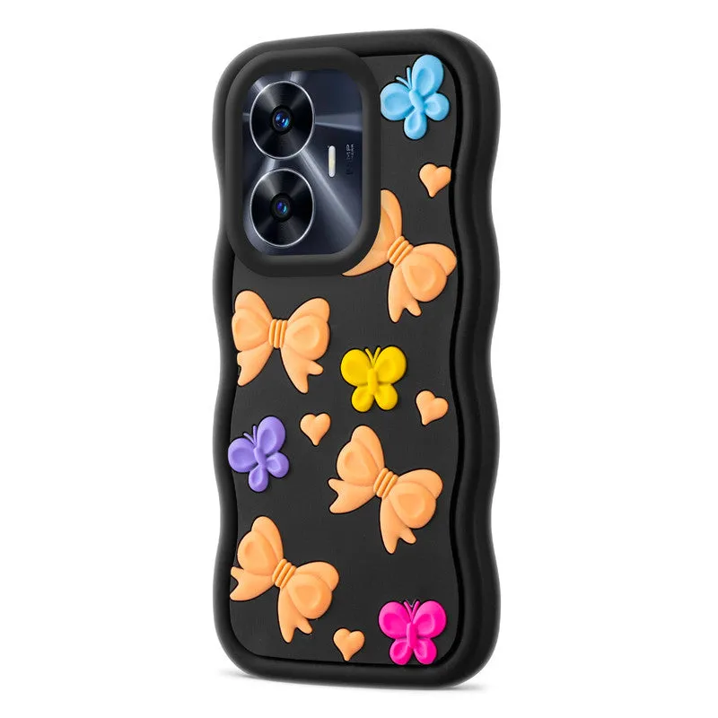 3D Silicone Soft Wave Edges Mobile Back Case For Realme C55