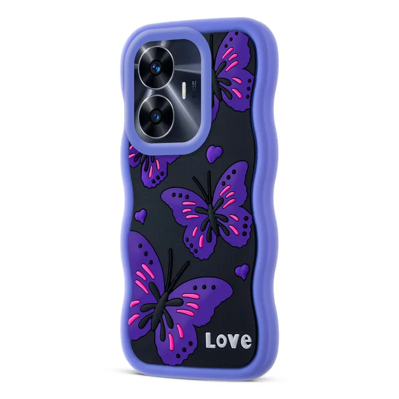3D Silicone Soft Wave Edges Mobile Back Case For Realme C55