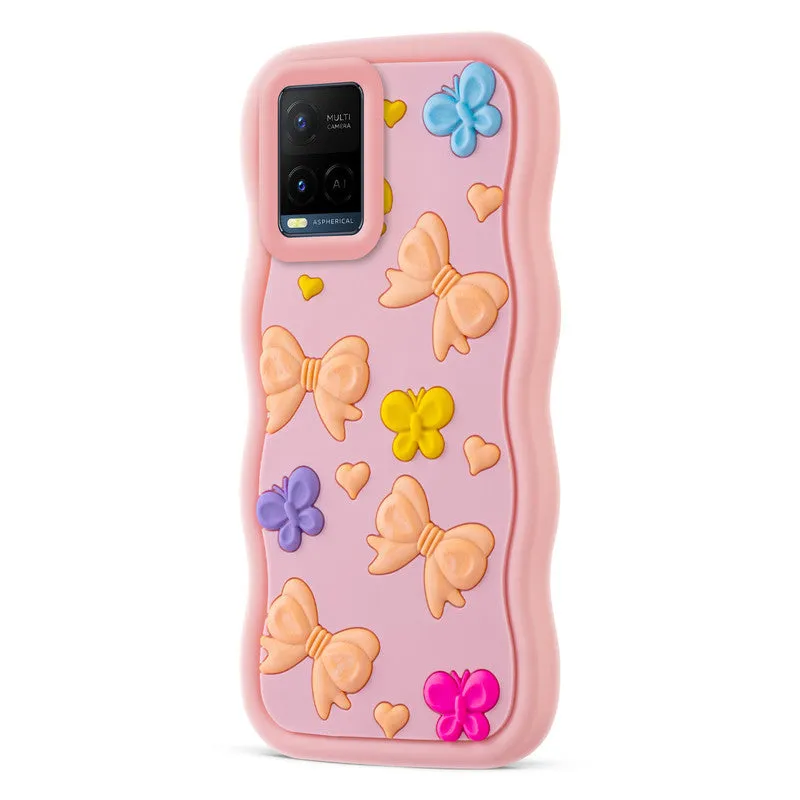 3D Soft Silicone Wave Edges Mobile Back Case For Vivo Y21 2021