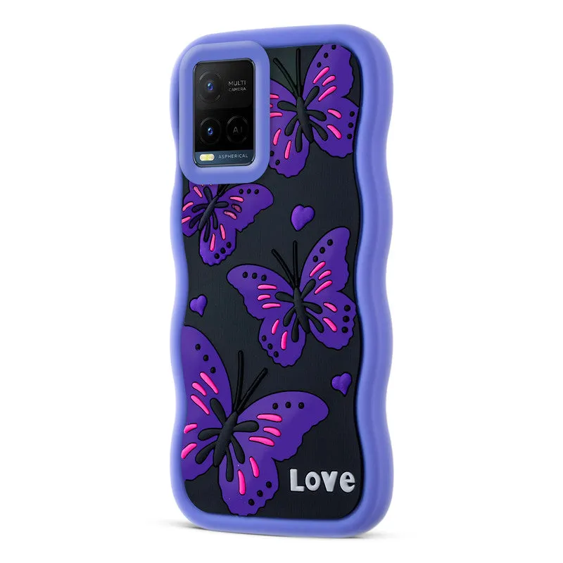 3D Soft Silicone Wave Edges Mobile Back Case For Vivo Y21 2021