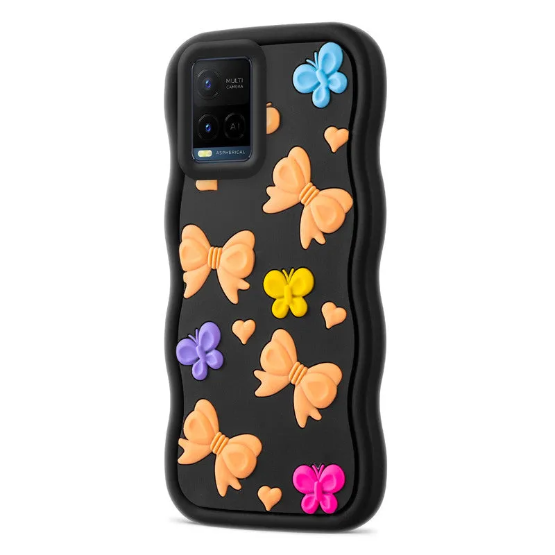 3D Soft Silicone Wave Edges Mobile Back Case For Vivo Y21 2021