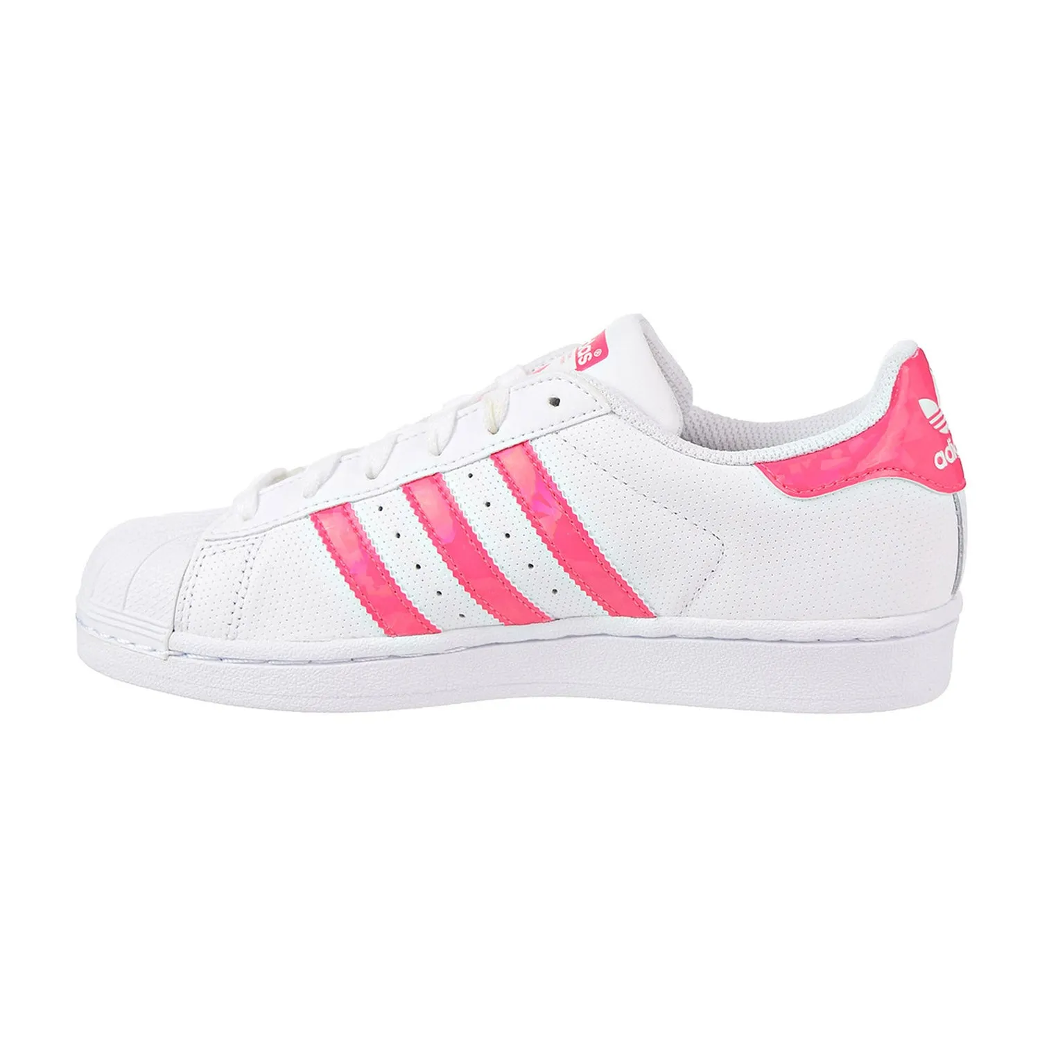 Adidas Superstar J Big Kids' Running Shoes Ft White/ReaPnk/FtWhite