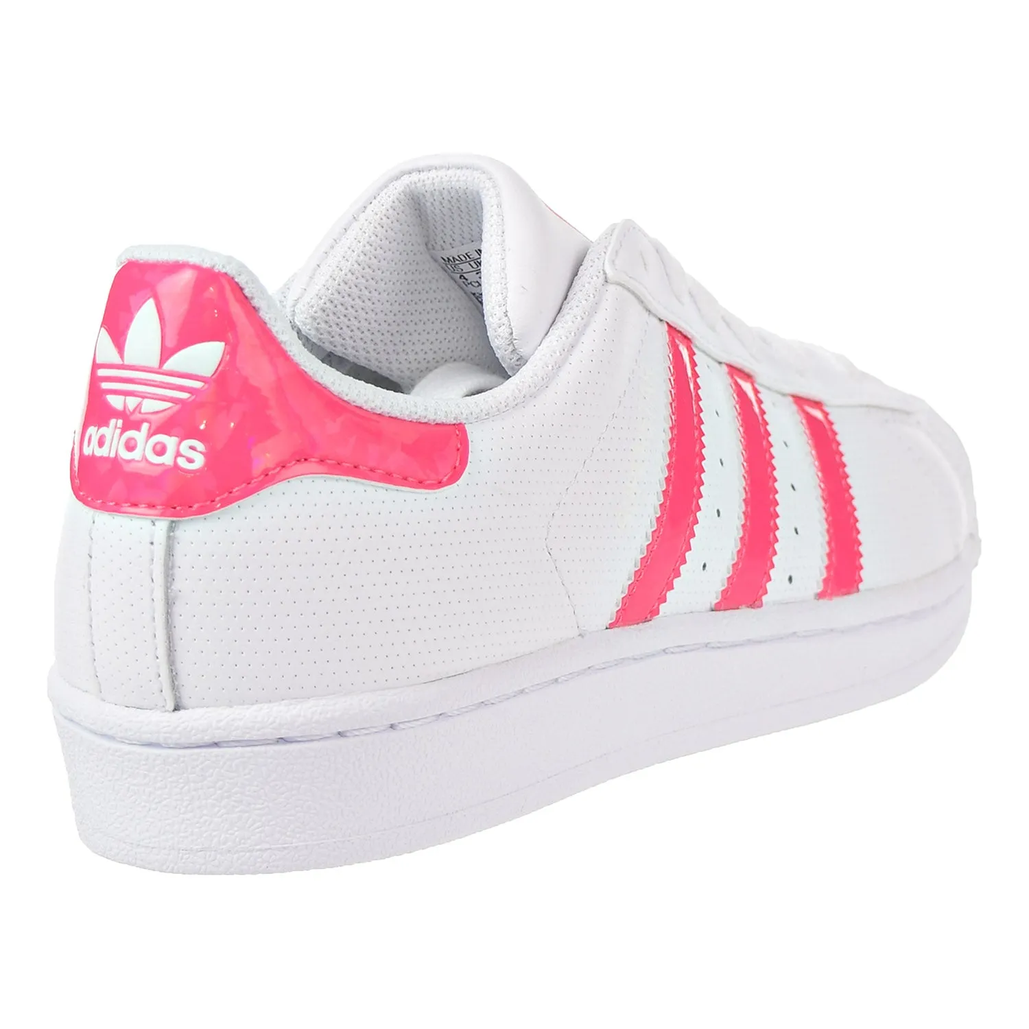 Adidas Superstar J Big Kids' Running Shoes Ft White/ReaPnk/FtWhite