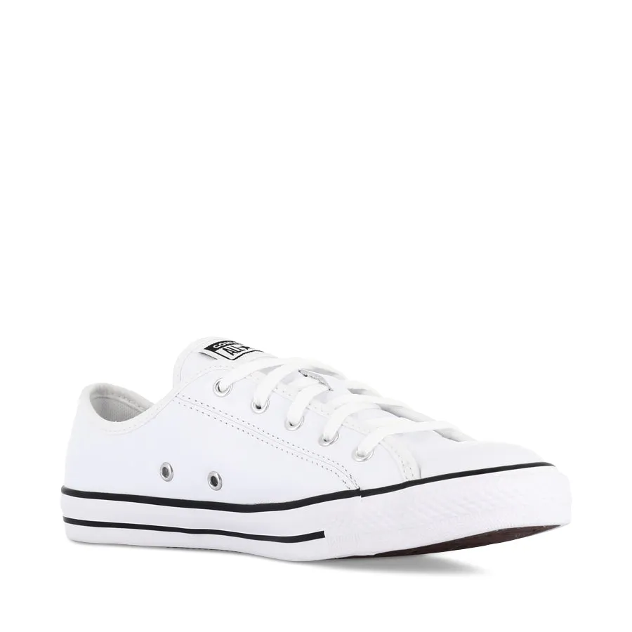 All Star Dainty Low Leather Sneakers - Classic White with Black Accents