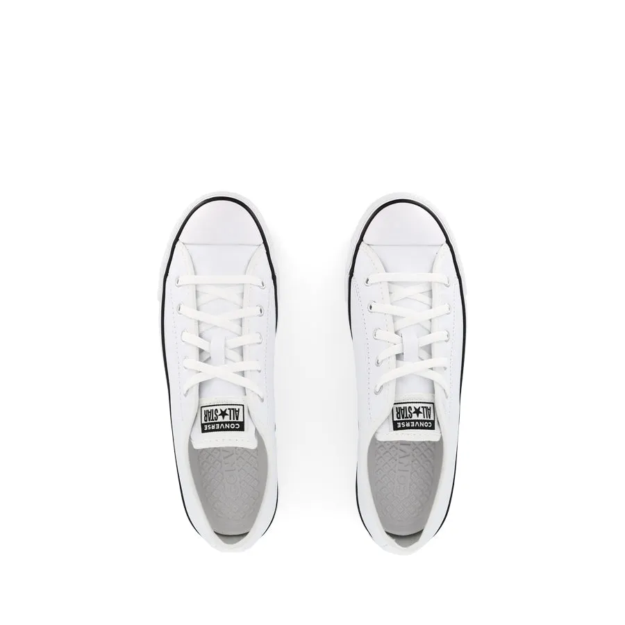 All Star Dainty Low Leather Sneakers - Classic White with Black Accents