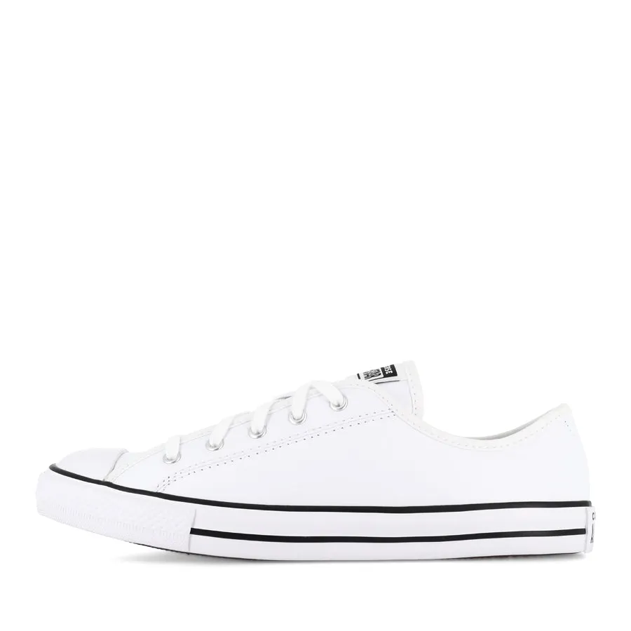 All Star Dainty Low Leather Sneakers - Classic White with Black Accents