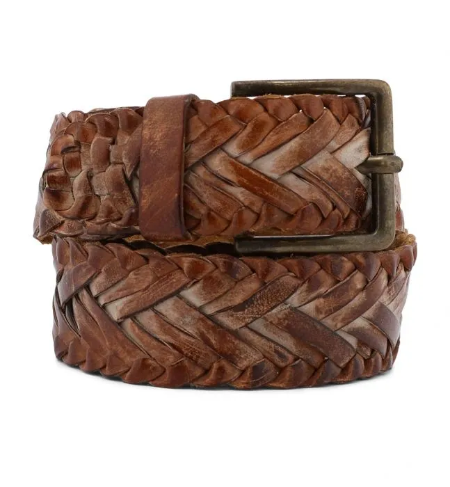Bed Stu Women's "Proem" Leather Belt - Tan Rustic White BFS