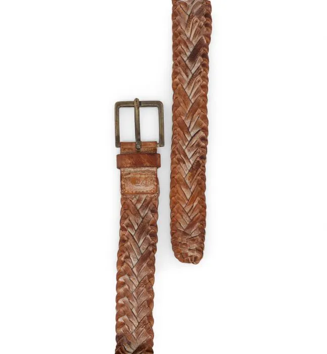 Bed Stu Women's "Proem" Leather Belt - Tan Rustic White BFS
