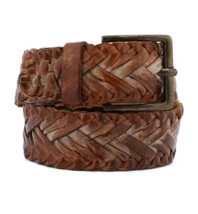 Bed Stu Women's "Proem" Leather Belt - Tan Rustic White BFS