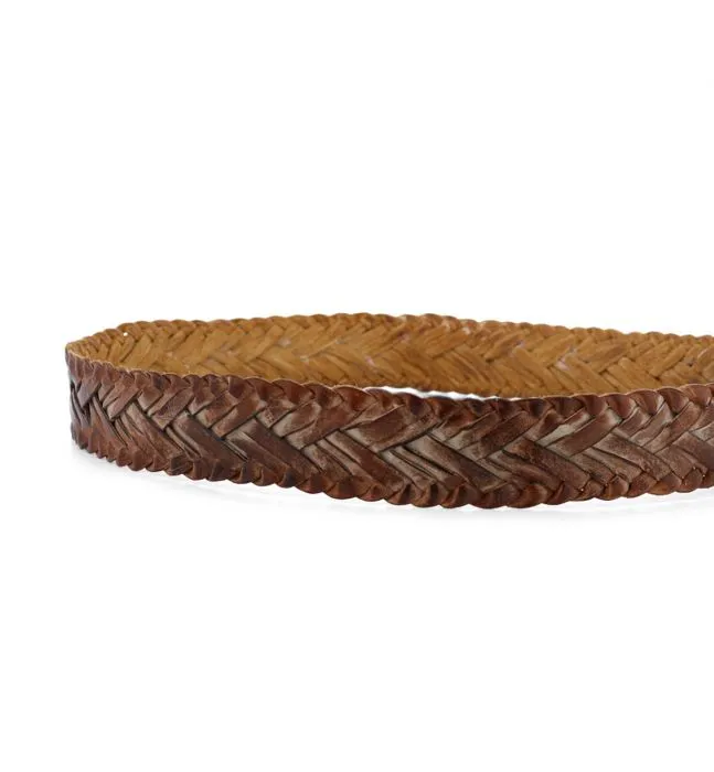 Bed Stu Women's "Proem" Leather Belt - Tan Rustic White BFS