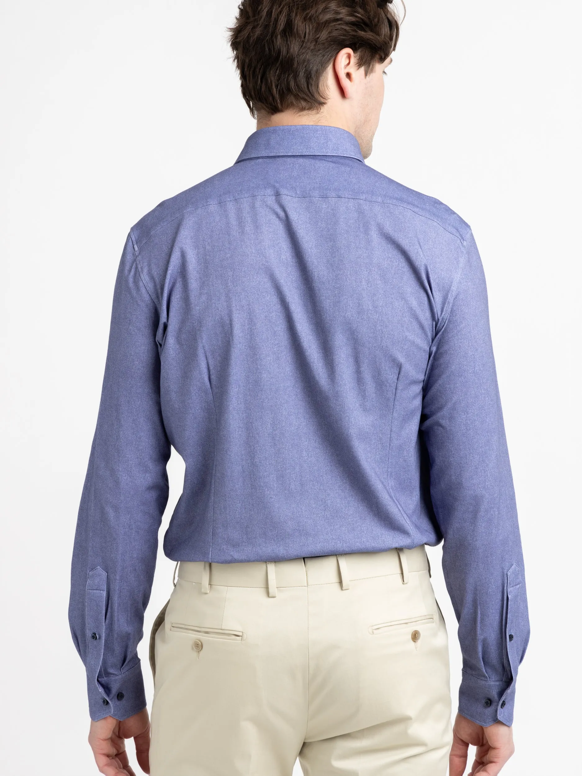 Blue 4-Flex Stretch Cotton Shirt