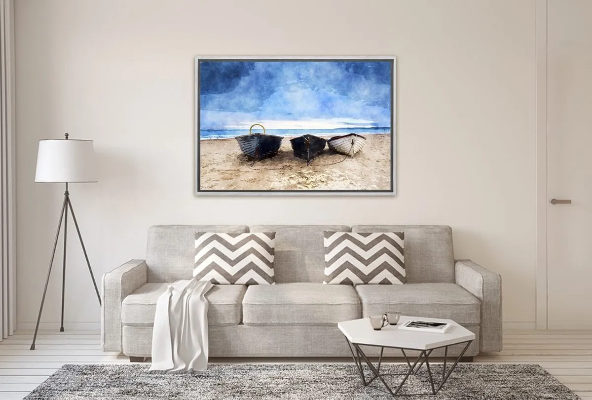 Boats on Beach | Canvas Wall Art Decor