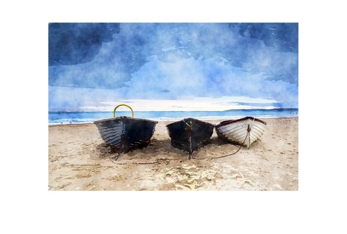 Boats on Beach | Canvas Wall Art Decor
