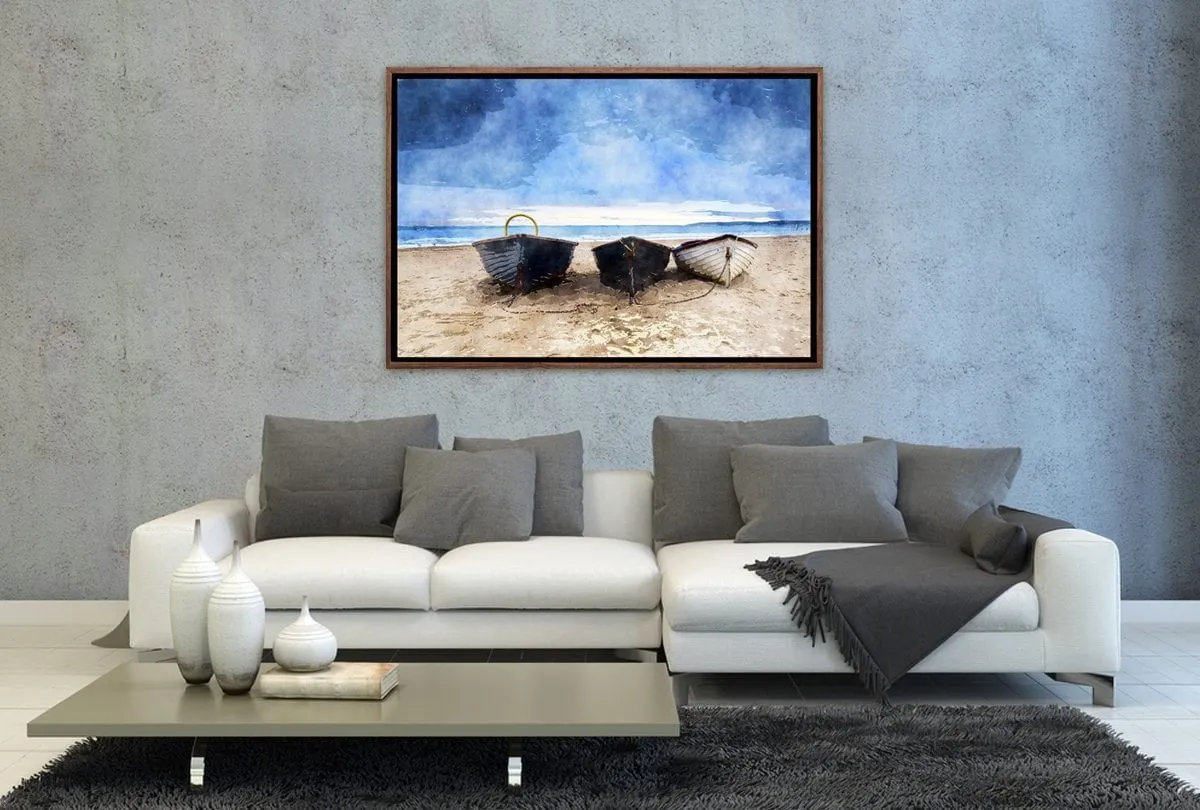 Boats on Beach | Canvas Wall Art Decor
