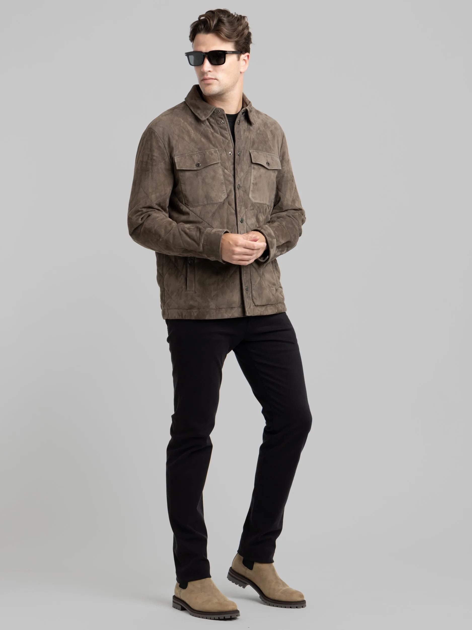 Brown Aqualeather Suede Overshirt