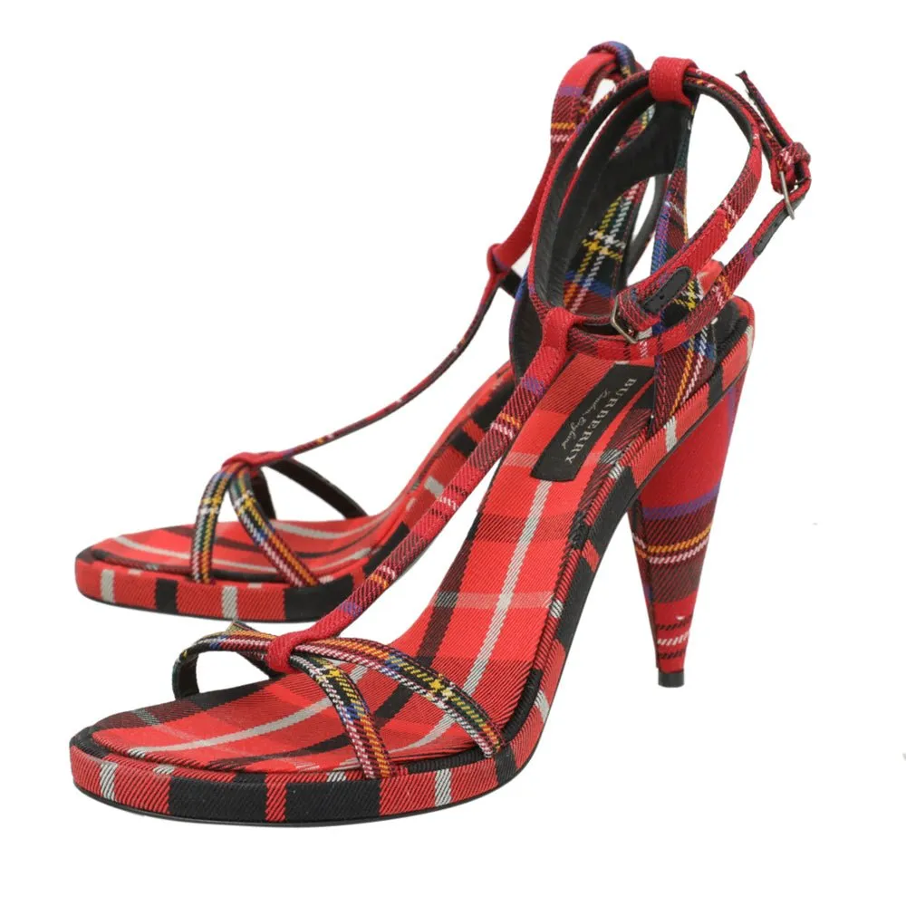 Burberry Red Hans T-Strap Cone Heel Sandal 41