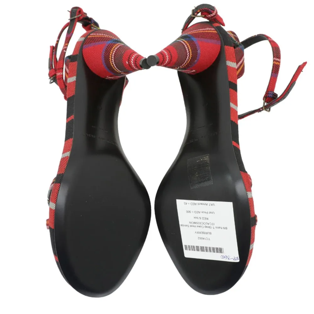 Burberry Red Hans T-Strap Cone Heel Sandal 41