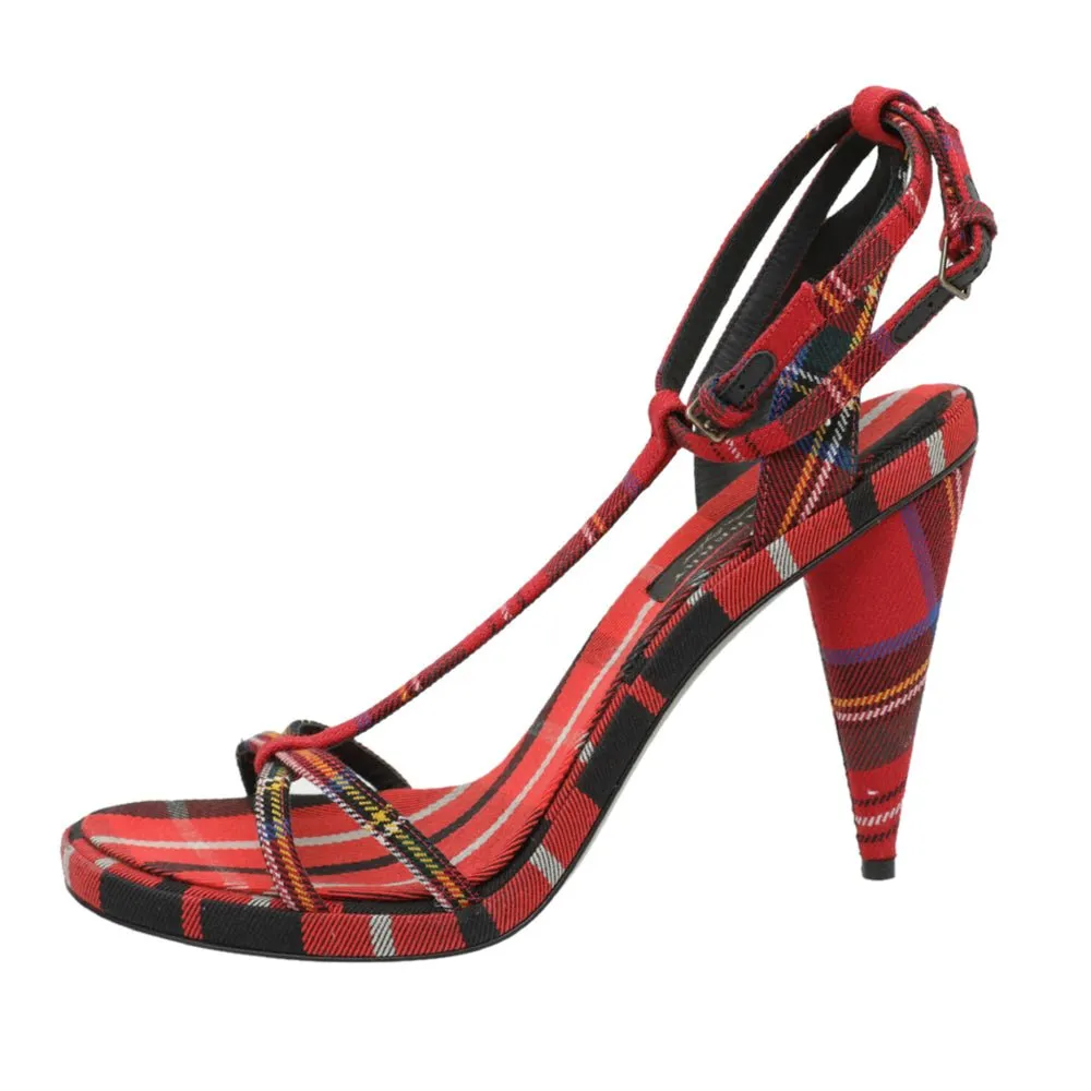 Burberry Red Hans T-Strap Cone Heel Sandal 41