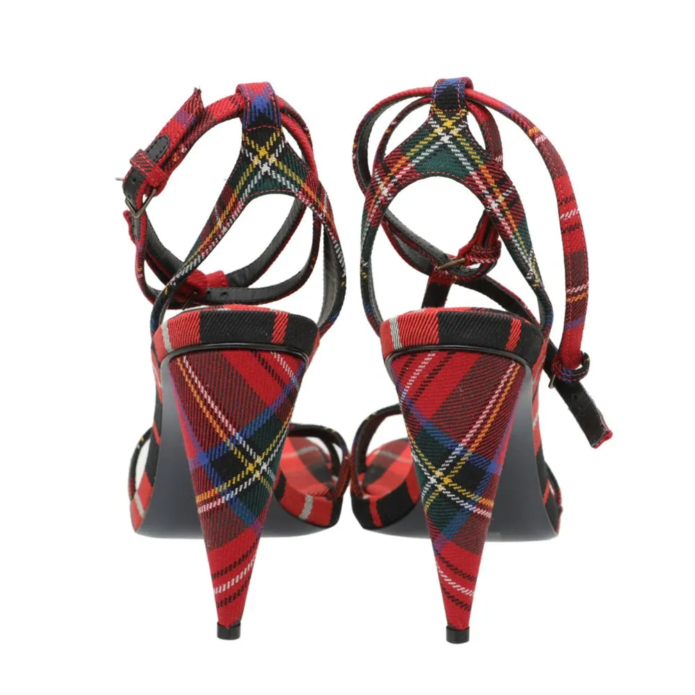 Burberry Red Hans T-Strap Cone Heel Sandal 41