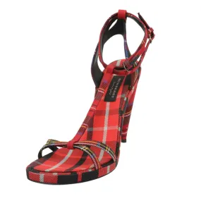 Burberry Red Hans T-Strap Cone Heel Sandal 41