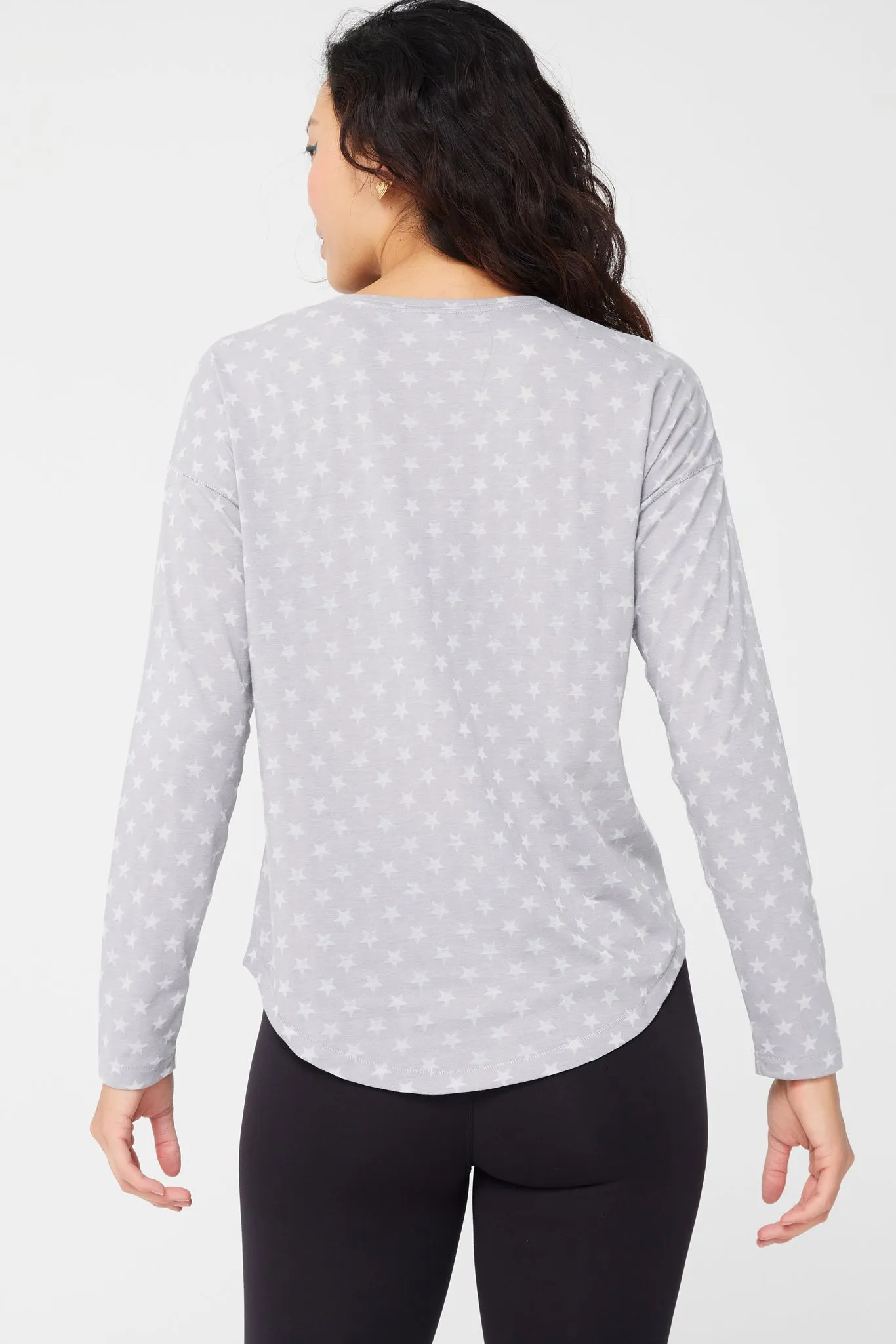 Burnout Long Sleeve Tee in Collegiate Gray Star
