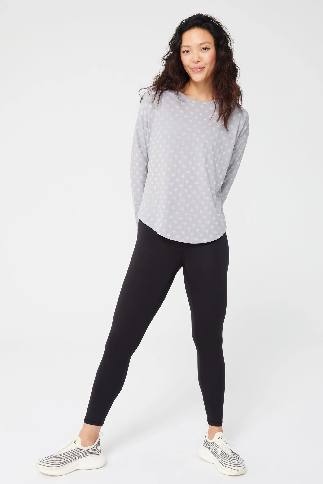 Burnout Long Sleeve Tee in Collegiate Gray Star
