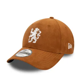 Chelsea FC Lion Crest Faux Suede Dark Brown 9FORTY Adjustable Cap