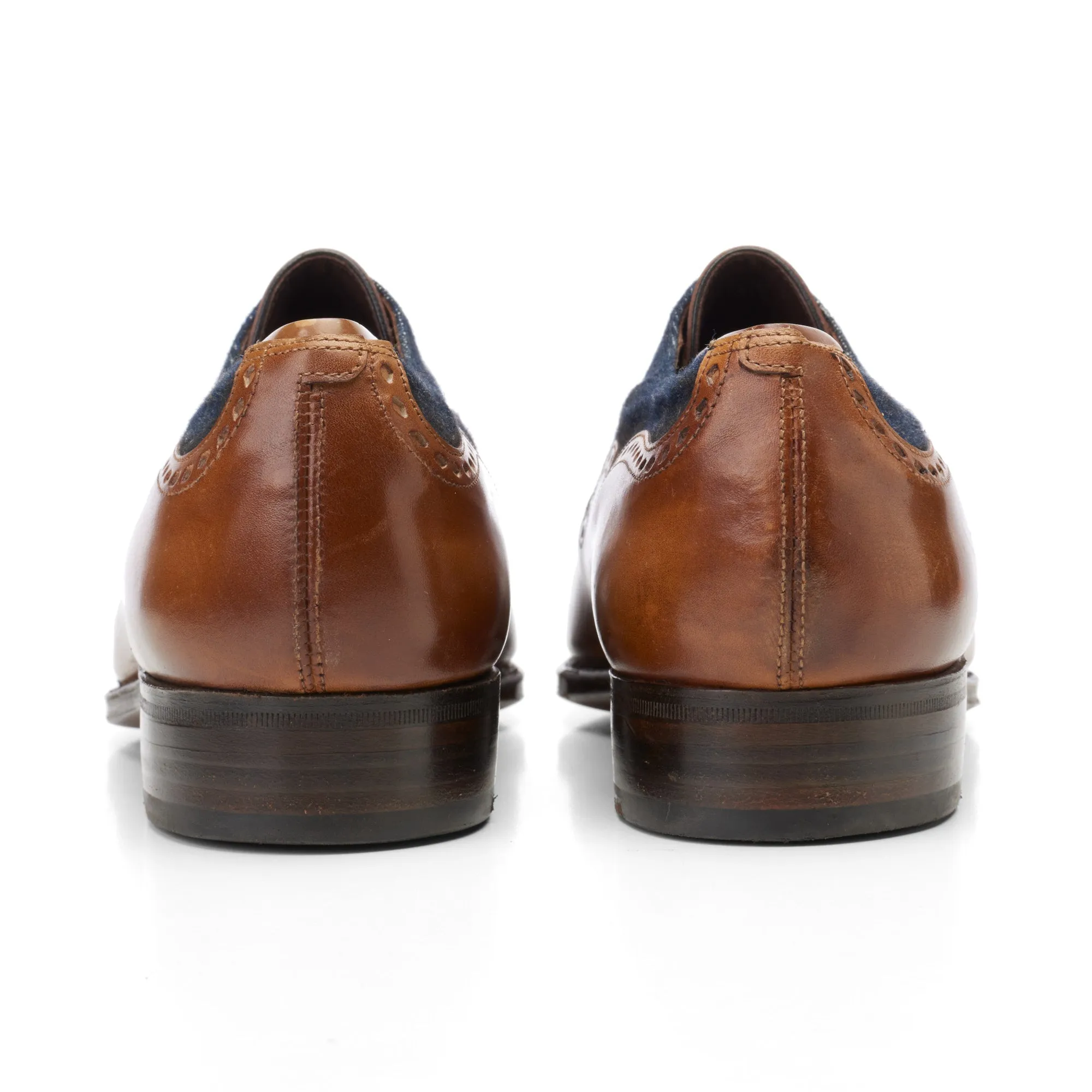 CORTHAY Paris "Wilfrid" Brown Calf Leather 5 Eyelet Oxford Shoes Size 7.5 Trees