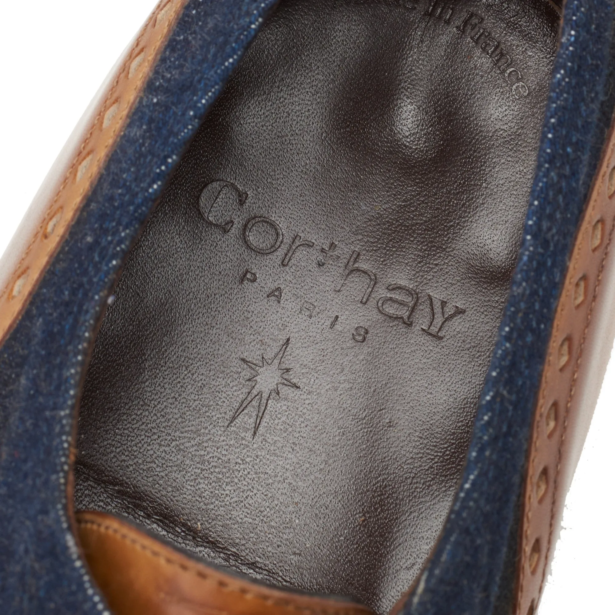 CORTHAY Paris "Wilfrid" Brown Calf Leather 5 Eyelet Oxford Shoes Size 7.5 Trees