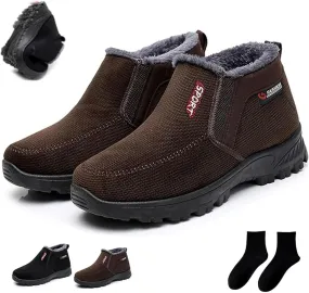 Decalori Shoes,Men's 2025 Winter New Waterproof and Non-Slip Slip-On Warm Cotton Shoes Correction Ankle Support Wide Toe Arch Support Sports Shoes
