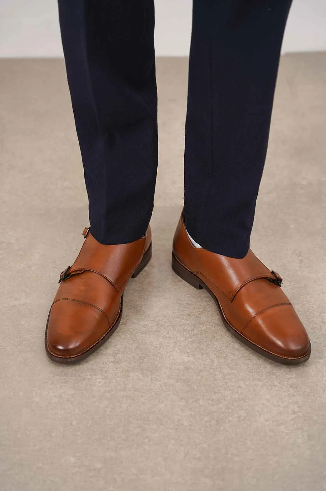 DOUBLE MONK LEATHER SHOES