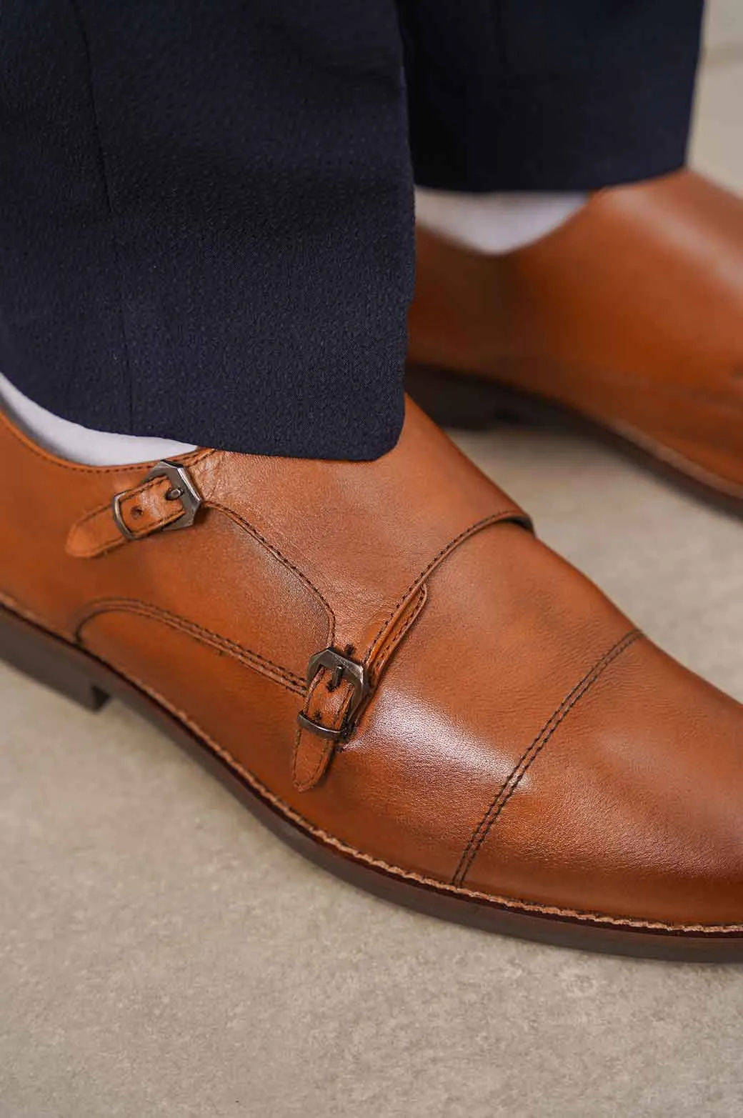 DOUBLE MONK LEATHER SHOES