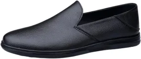 Dress Oxford for Men Slip On Formal Leather Oxford Shoes British Business Casual Low Top Bean Shoes Male Driving Flats