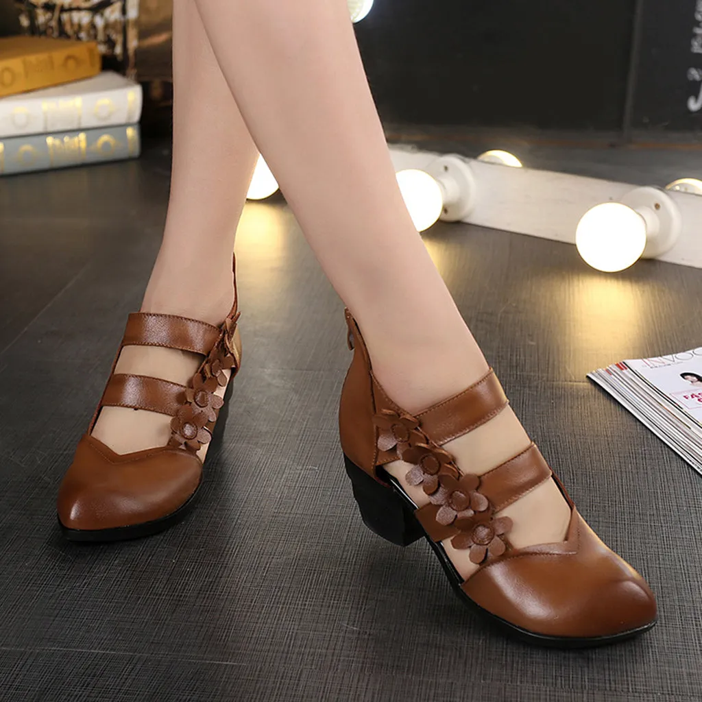 Ethnic Handmade Leather Summer Chunky Sandals