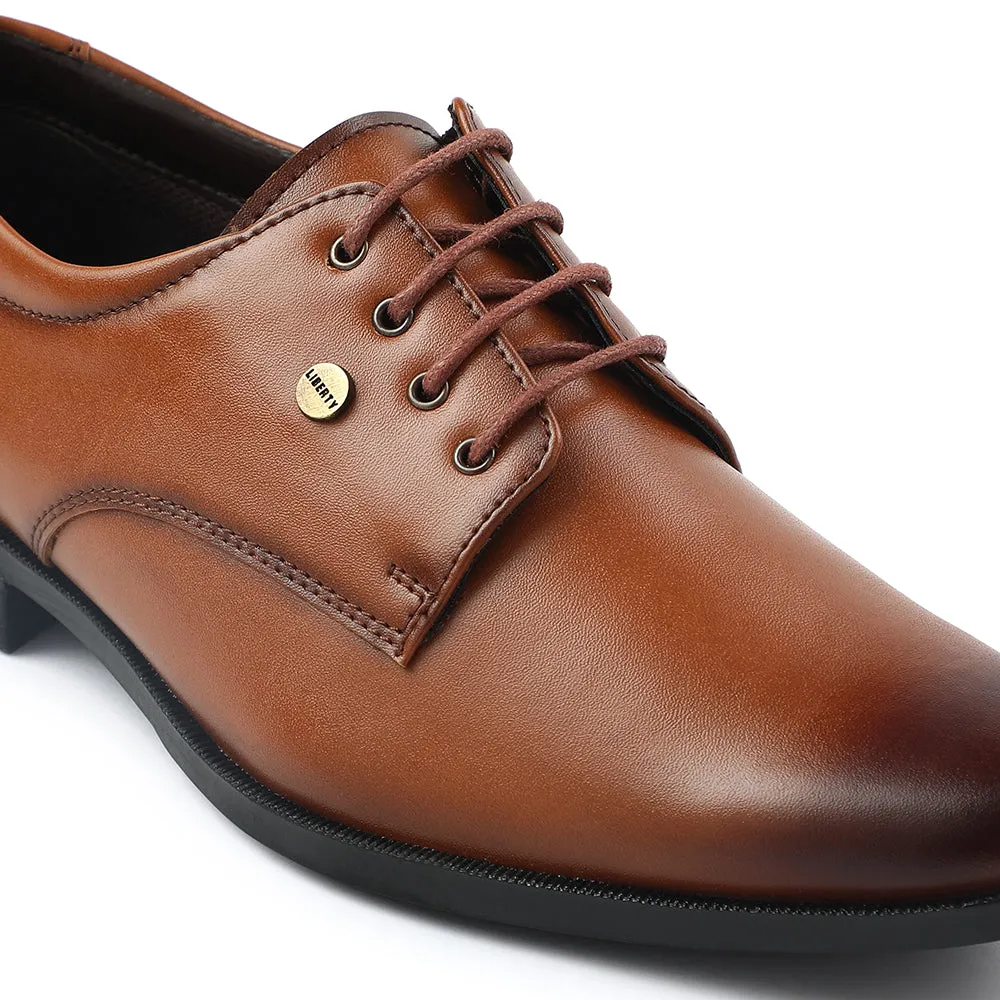 Fortune Tan Formal Lacing Derby Shoes For Men BENSTOCK1E By Liberty