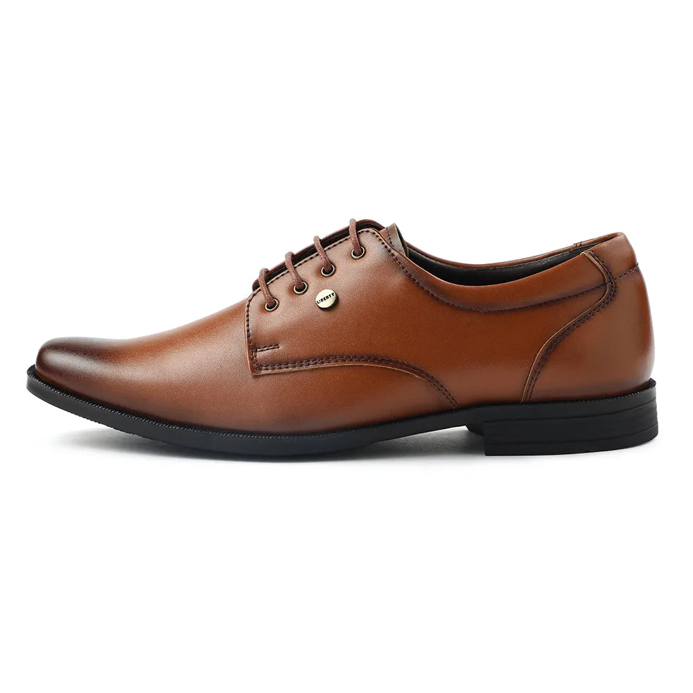 Fortune Tan Formal Lacing Derby Shoes For Men BENSTOCK1E By Liberty