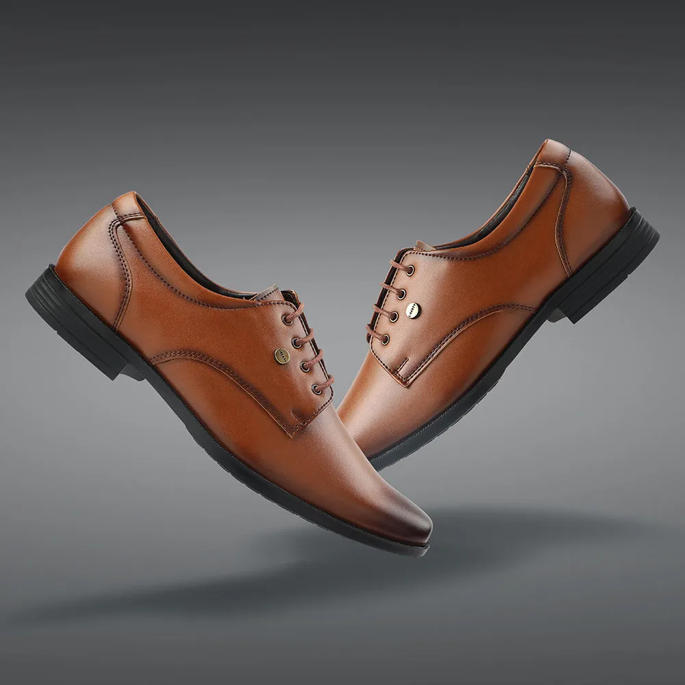 Fortune Tan Formal Lacing Derby Shoes For Men BENSTOCK1E By Liberty