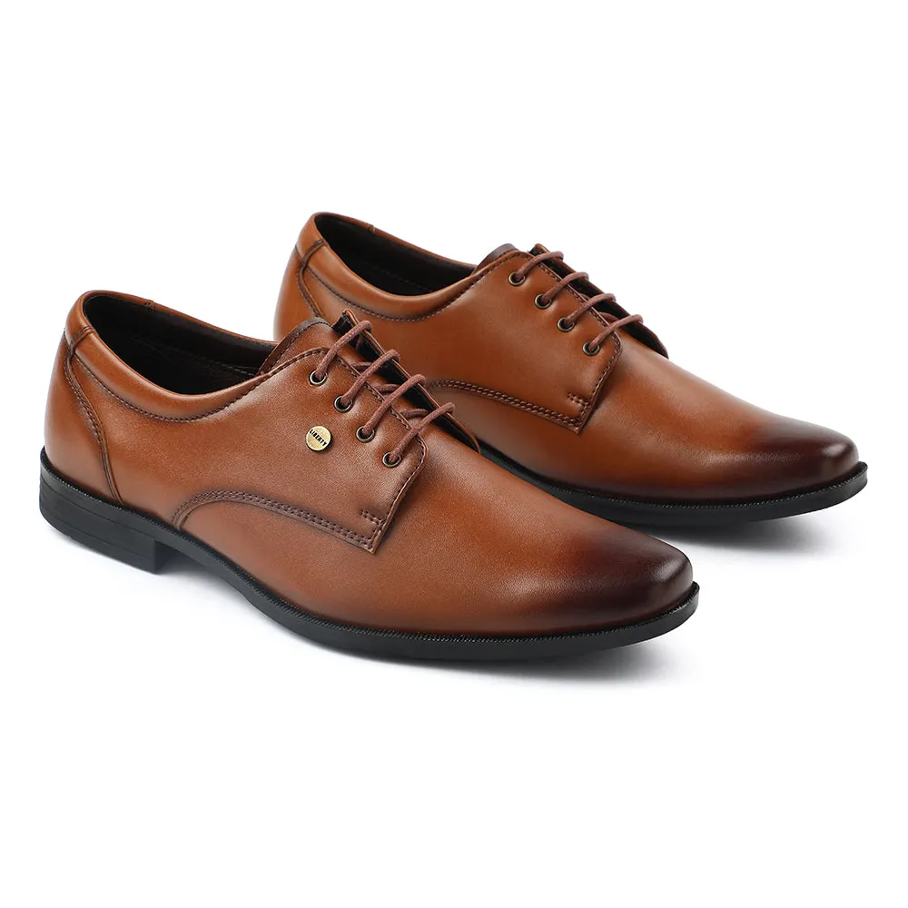 Fortune Tan Formal Lacing Derby Shoes For Men BENSTOCK1E By Liberty