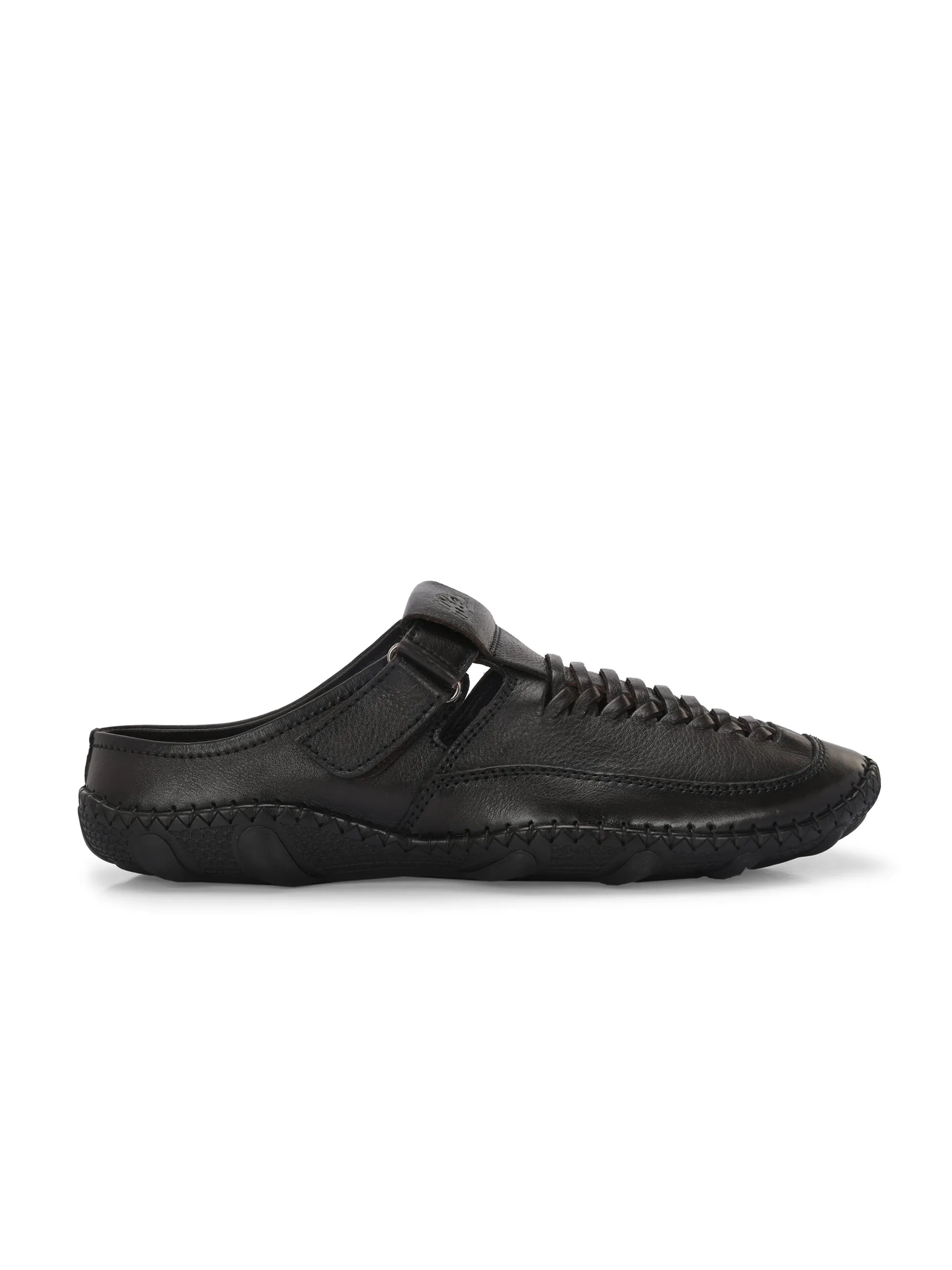 Hitz Men's Brown Leather Daily Wear Sandals