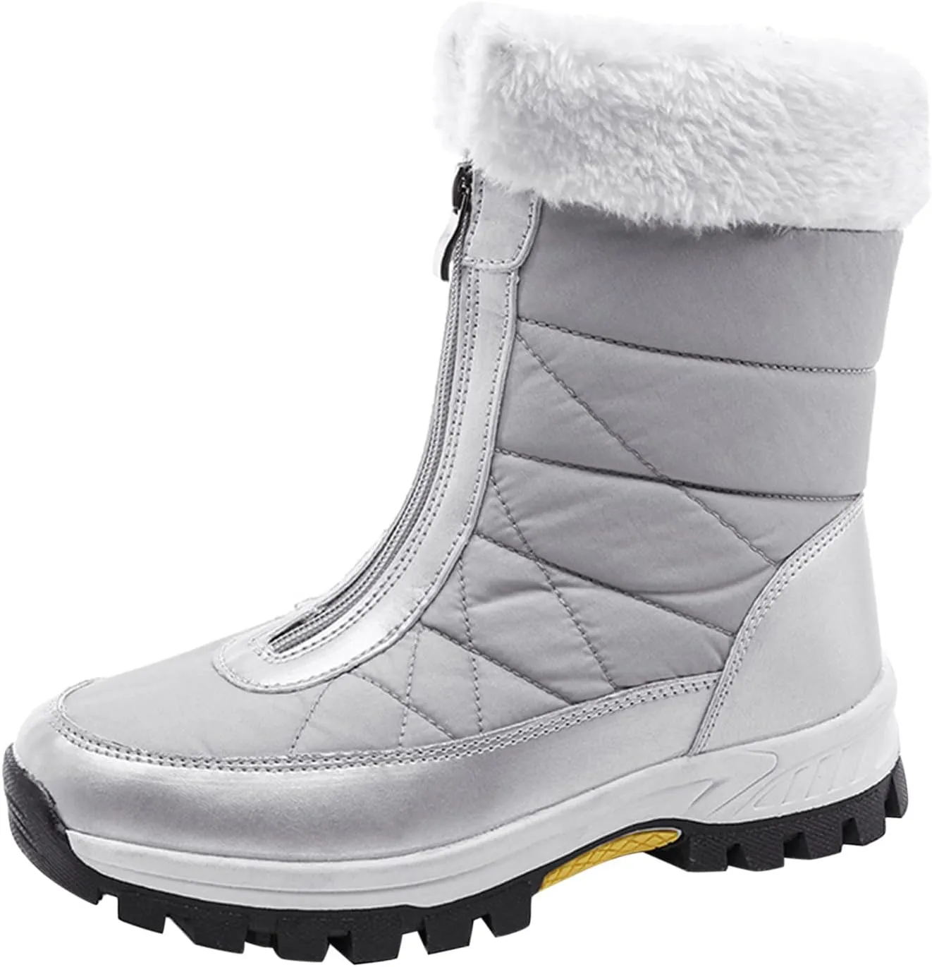 Insulated Snow Ankle Shoes for Men Fur Lined Non-Slip Womens Winter Walking Shoes for Men