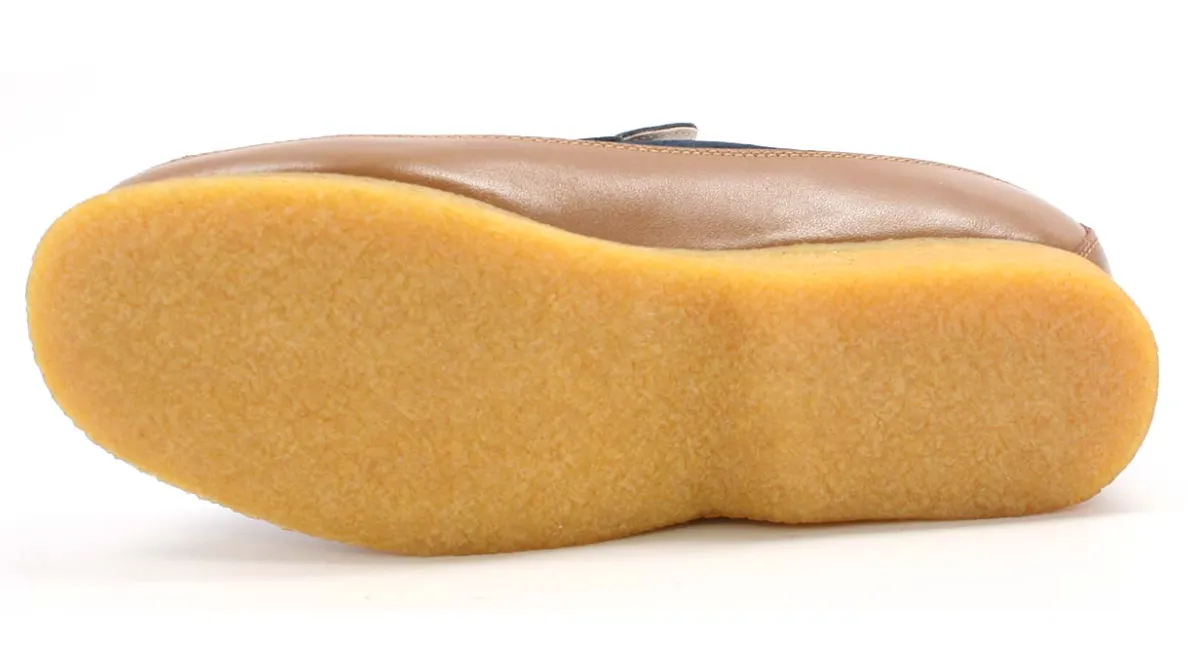 King Old School Leather and Suede Slip-On Shoe with Tassel Detailing