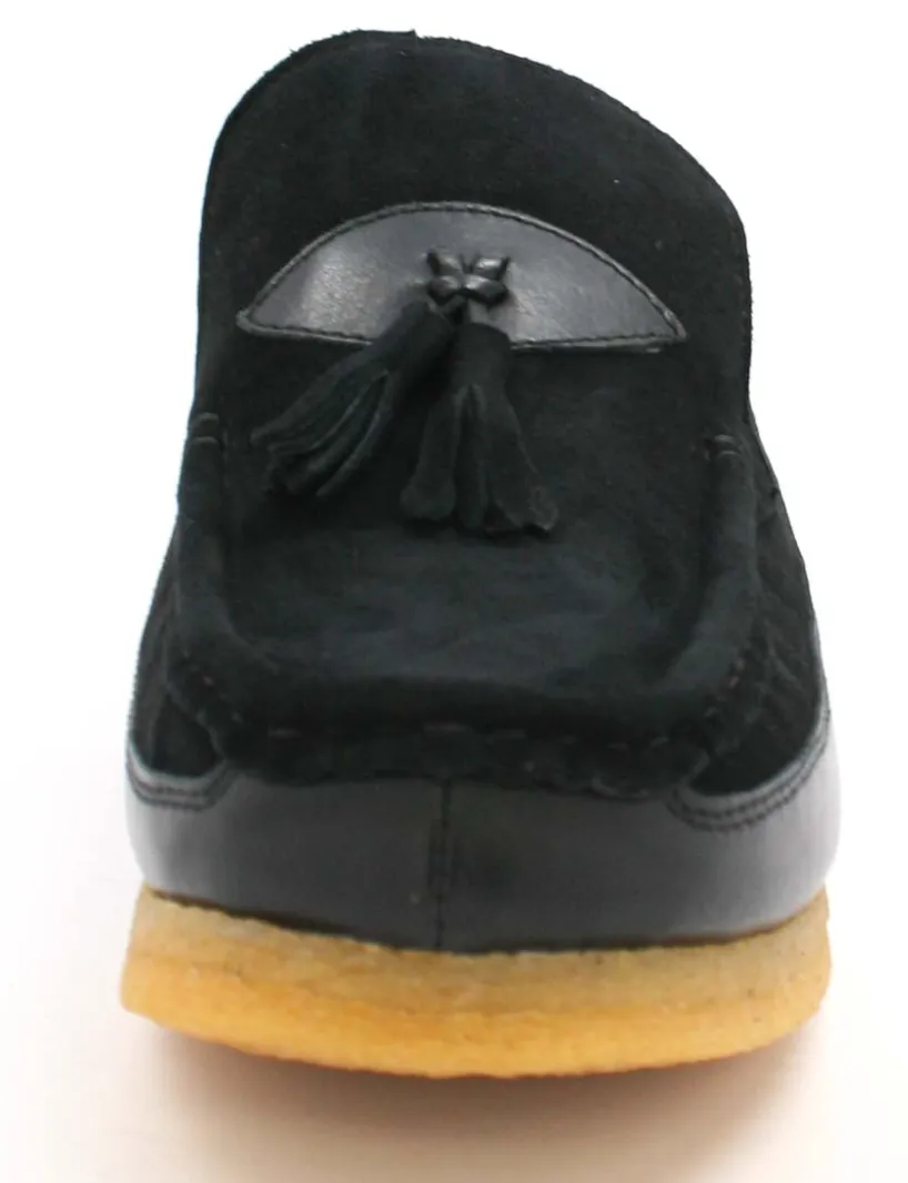 King Old School Leather and Suede Slip-On Shoe with Tassel Detailing