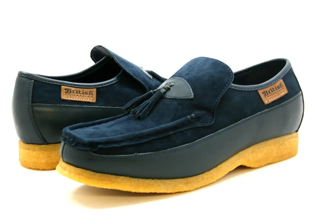 King Old School Leather and Suede Slip-On Shoe with Tassel Detailing