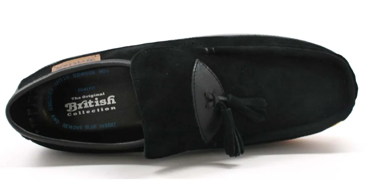 King Old School Leather and Suede Slip-On Shoe with Tassel Detailing