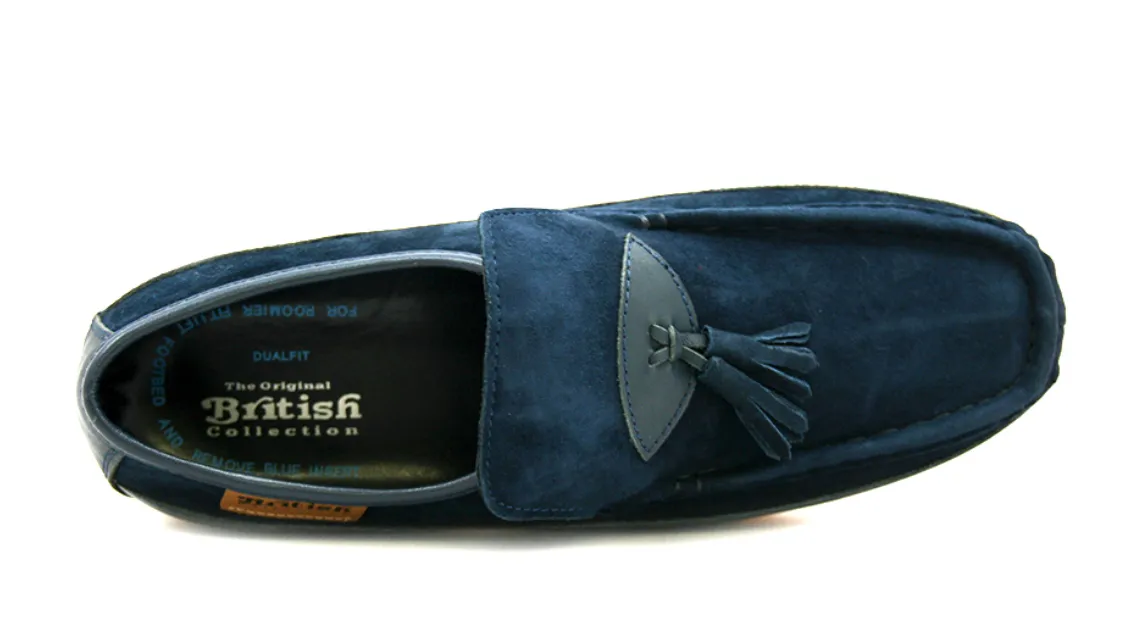 King Old School Leather and Suede Slip-On Shoe with Tassel Detailing