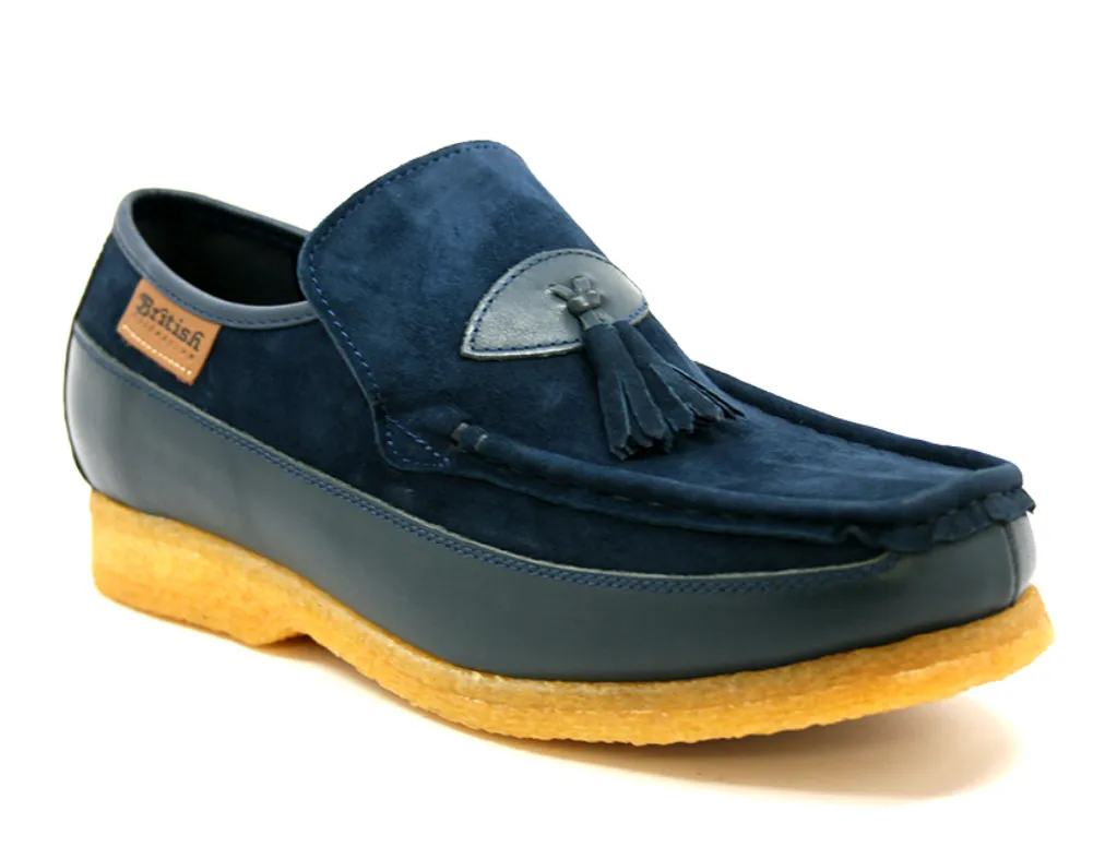 King Old School Leather and Suede Slip-On Shoe with Tassel Detailing