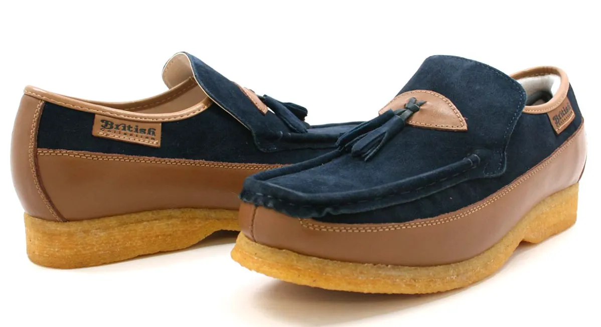 King Old School Leather and Suede Slip-On Shoe with Tassel Detailing
