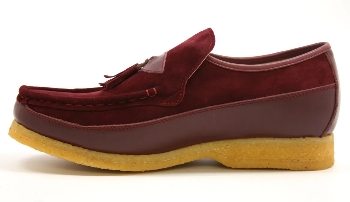 King Old School Leather and Suede Slip-On Shoe with Tassel Detailing